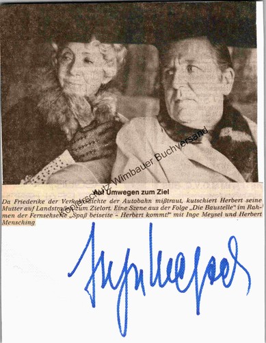 Original autogramm inge meysel - original,