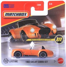 Matchbox Super Chase 1965 Shelby Cobra 427 Oldtimer Auto Orange 3/4 JBR81 2025