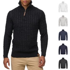 Indicode Herren Strickpullover INHector-Pullover Pulli Stehkragen Reißverschluss