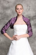 HBH Brautmoden Taffeta Bolero Jacke m langen Ärmeln, Gr.34-58 in mehreren Farben