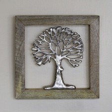 Alu Baum in Holzrahmen 20/20cm