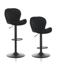 2x Samt/PU Drehbare Barhocker