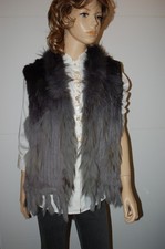 Ombre Rabbit / R accoon Luxus Pelz Fell Weste gr. M-L