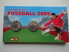 5 Euro Silbermünzen im Blister- Fußball EM 2008 - Österreich-Schweiz