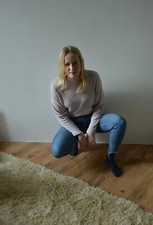 VEB Mülana Pullover rosa gemustert NOS Strick 80er True Vintage 80er sweater 