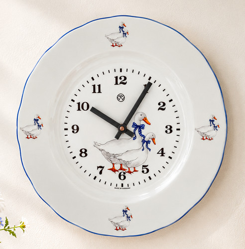 Teller uhr gänse einzelstück - teller-uhr,