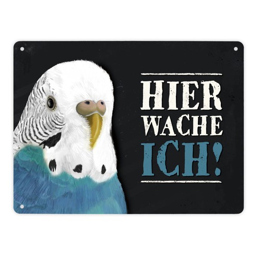 Hier wache ich metallschild - hier,