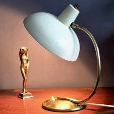 Original 40er 50er 60er Messing Rockabilly Art Vintage Tischlampe Mid Century