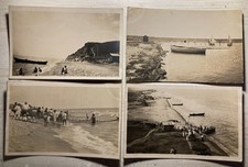 4 alte Postkarten Meer (Ostsee) Strand Badende Boote • nicht versandt 