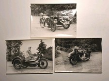 3 Alte  Fotos Motorad mit Beiwagen Norton Manx