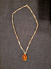 Bernstein Collier Kette Silber 835, antik Fischland