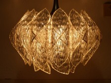 Acryl Decken Pendel Kron Leuchter „Kalmar“ Space Age ME Marbach Leuchten