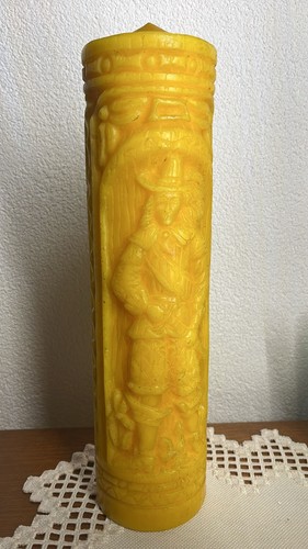 Große naturwachskerze gelb - große,