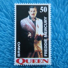 QUEEN Freddie Mercury BRIEFMARKE  Stamp BRAVO
