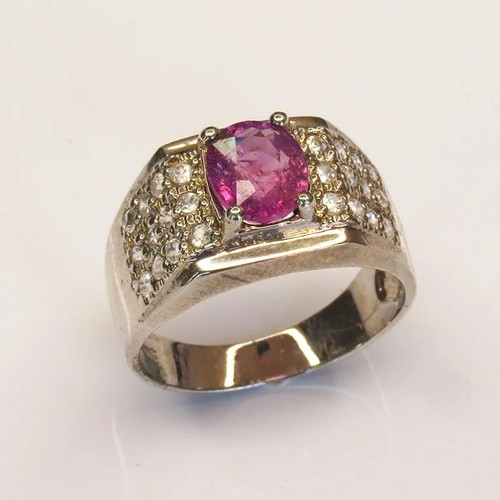 Rosa violetter saphir ring 925 - saphir,