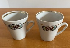 RAR Porzellan Tassen UDSSR Kaffee Espresso Mokka Goldrand Monogramm Antik Retro