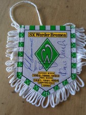 Unikat. Orginales Autogramm. Wimpel. Werder Bremen. Burdenski. Allofs.Votava.DFB