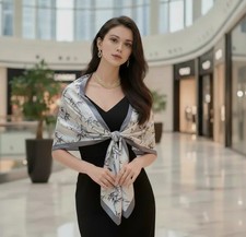 Halstuch Beige Schwarz