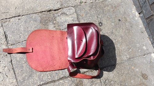Vintage leder umhängetasche - leder,