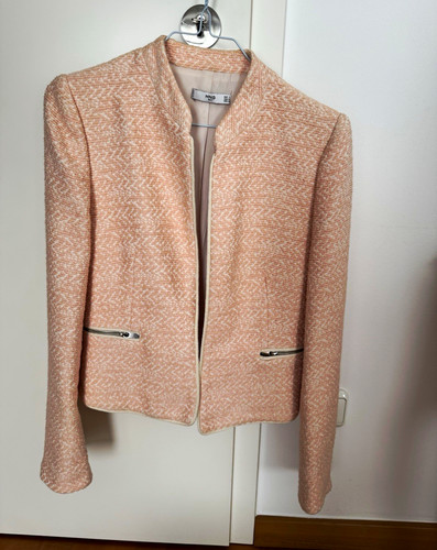 Mng damen tweed kurzjacke rosa - damen,