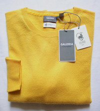 GALERIA Damen Pullover 48/XL Kaschmir 100% gelb runder Ausschnitt NEU