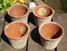 4x Blumentopf 10x12cm Pflanztopf Übertopf Aged Terracotta Landhausstil (AT50)