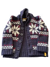 Kanz Kinder Strickjacke Norwegermuster Blau Gr. 80