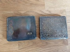 2 ZIGARETTEN ETUIS, wahrscheinlich versilbert, Alt, mit Initialen HH
