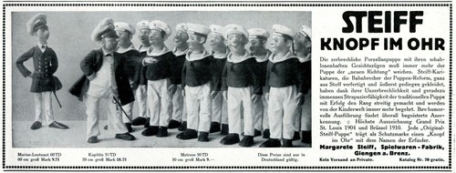 Steiff marine puppen reklame - marine,
