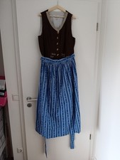 Dirndl Gr. 42 braun mit blauer Schürze