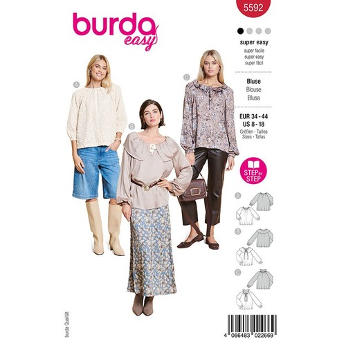 Blusen burda 5592 - blusen,,