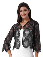 Damen Bolero Perlen Pailletten