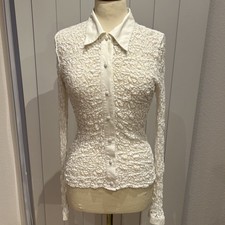 ANNE FONTAINE Bluse Creme stretchige Spitze  Gr. 3 (38)