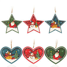 6x Holzanhänger - Deko für den Weihnachtsbaum - Christbaumschmuck aus Holz