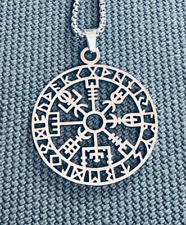 Anhänger Vegvisir  Runen Thor Freya Odin Götter Wikinger Kompass Frau Liebe PK