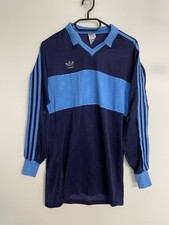 Adidas Vintage Trikot Gr. L D7 Blau Made In West Germany 80s Jersey Blank 380