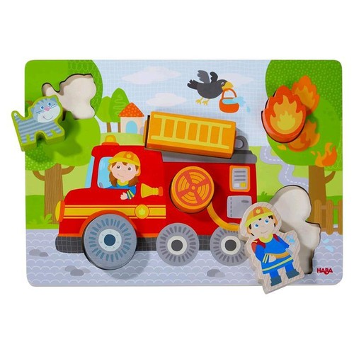 Haba holzpuzzle feuerwehrauto - holzpuzzle,