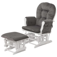 B-Ware Relaxsessel MCW-C76, Hocker Cord 320g/m² Öko-Tex, dunkelgrau Gestell weiß