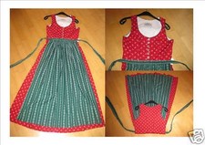 Herzklopfen Dirndl rot/grün  Gr. 36  NEU