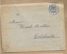 Los   vom 28.08   Heimatbeleg Leipzig nach Colchester  1892