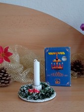 DDR Kerzenhalter 9,5cm Pappteller beschneit Weihnachtsdeko 24 Pyramide Kerzen 