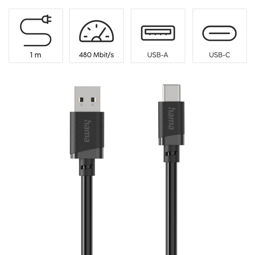 Hama usb - usb-c, ladekabel