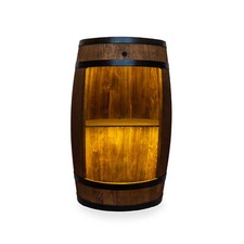 Weinfass mit LED-Beleuchtung, massivholz Weinregal, Fassbar 80cm Wenge