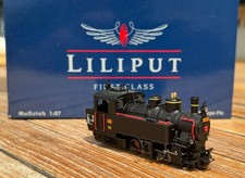 Liliput H0e Dampflok BWB Uh 102 in schwarzer Lackierung mit roten Rädern