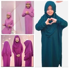 Kinder Gebetskleid 3 Farben Abaya Muslim Langer Hijab 