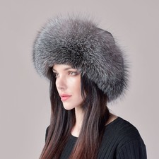 Frauen Warmer Echtfuchs Pelz Mütze Russisch Winter Ohrenkappe Ushanka Kosak Ski