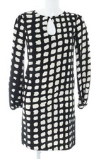 SANDRO FERRONE Cut-Out-Kleid Damen Kleid Gr. DE 40 schwarz-creme Casual-Look