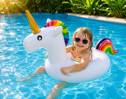 Aufblasbarer einhorn badespaß - aufblasbarer, einhorn-badespaß
