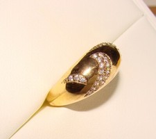 TRAUM!! Ring aus 925 Silber in 585 Gold, RG 18,4 mm , Weißtopas?