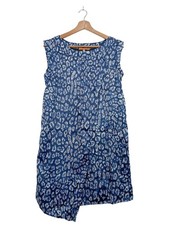HUGO BOSS Sommerkleid Damen Kleid Gr. DE 36 blau-weiß Casual-Look